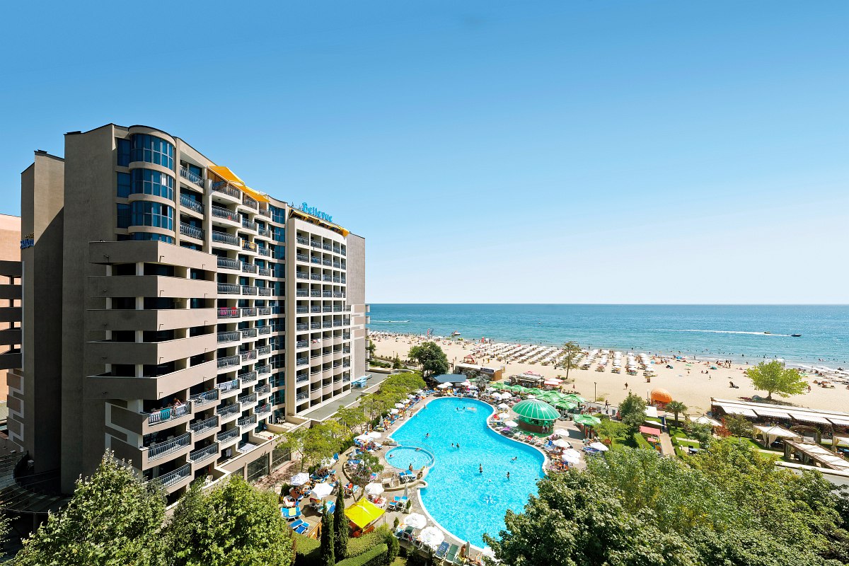 Hotel Sentido Bellevue Beach, Bulgarien, Poollandschaft & Hotelansicht